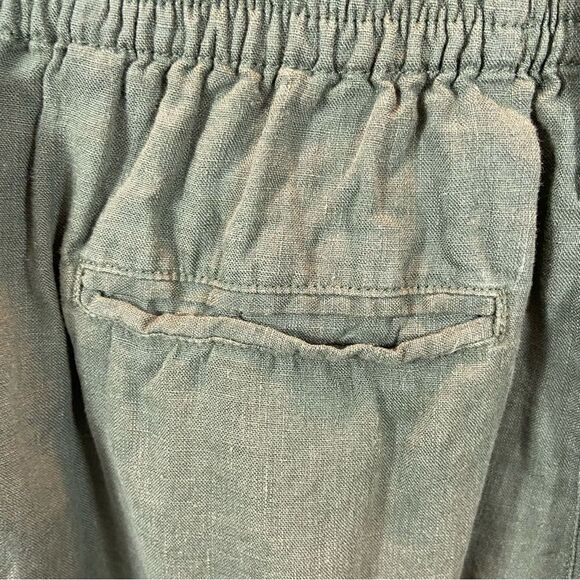 Ladies Nicole Miller Green 100% Linen Wide Leg Pants Size Small - Picture 6 of 12